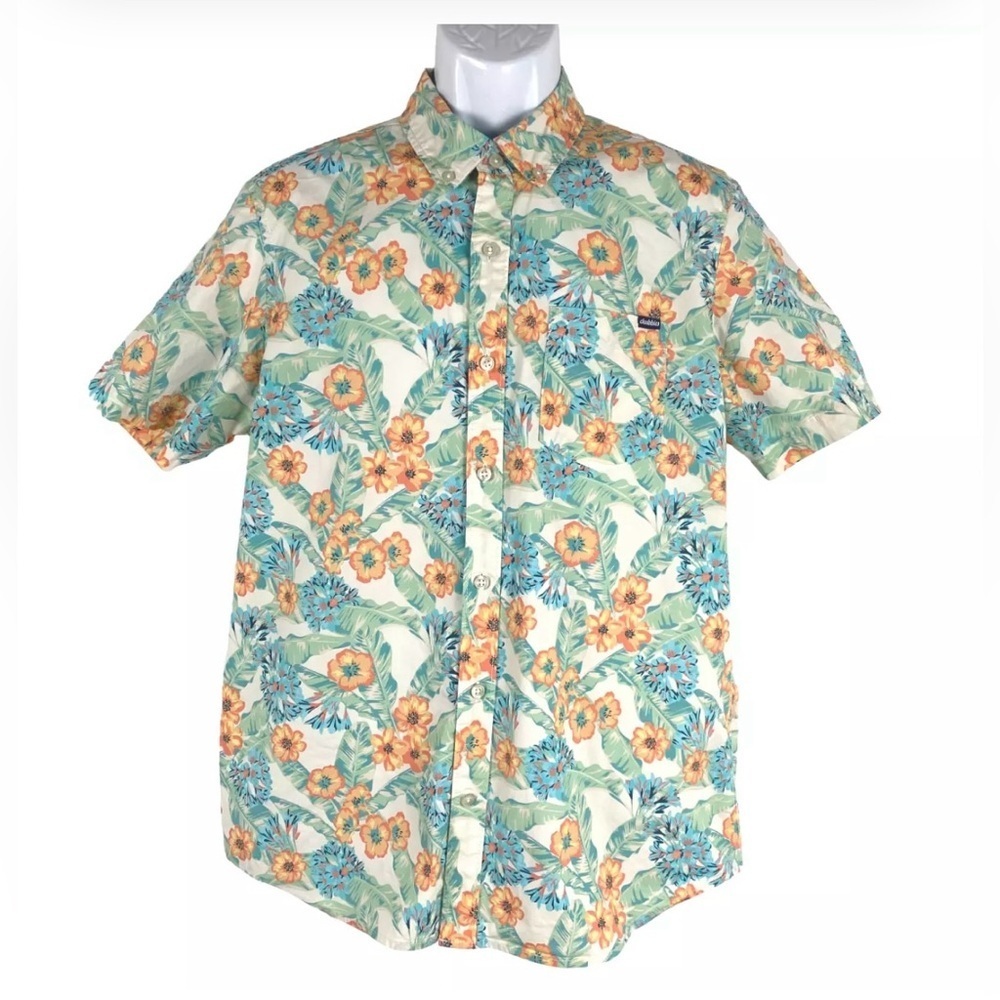 Chubbies Button Front Shirt Mens Short Sleeve Tropical Floral Size S